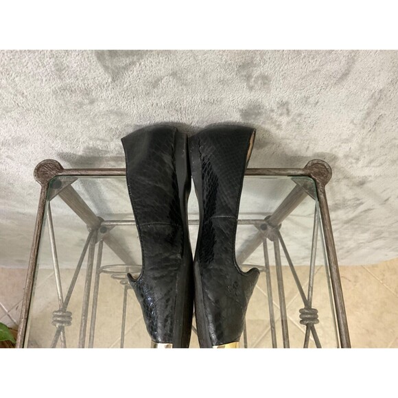 Giani Bernini Leather comfort shoes Flats women’s size 7.5 two tone black/gold - Picture 8 of 12